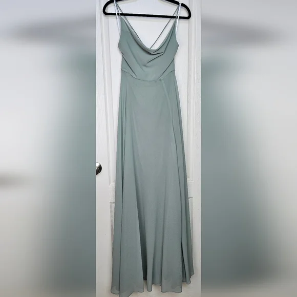Lulus Romantically Speaking Sage Green Cowl Lace-Up Back Maxi Dress - Picture 10 of 15